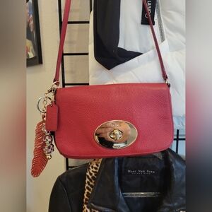 Coach Chelsea Turnlock Red Leather Crossbody Bag × BeadBrain.net!